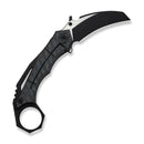 WEKNIFE Tayra Flipper Knife Tiger Stripe Pattern Flamed Titanium Handle Black Titanium Integral Backspacer & Finger Ring (2.19" Black Stonewashed Bohler M390 Blade, Satin Flat) WE24069 - 4 - We Knife
