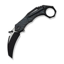 WEKNIFE Tayra Flipper Knife Tiger Stripe Pattern Flamed Titanium Handle Black Titanium Integral Backspacer & Finger Ring (2.19" Black Stonewashed Bohler M390 Blade, Satin Flat) WE24069 - 4 - We Knife