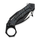 WEKNIFE Tayra Flipper Knife Tiger Stripe Pattern Flamed Titanium Handle Black Titanium Integral Backspacer & Finger Ring (2.19" Black Stonewashed Bohler M390 Blade, Satin Flat) WE24069 - 4 - We Knife