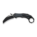 WEKNIFE Tayra Flipper Knife Tiger Stripe Pattern Flamed Titanium Handle Black Titanium Integral Backspacer & Finger Ring (2.19" Black Stonewashed Bohler M390 Blade, Satin Flat) WE24069 - 4 - We Knife
