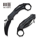 WEKNIFE Tayra Flipper Knife Tiger Stripe Pattern Flamed Titanium Handle Black Titanium Integral Backspacer & Finger Ring (2.19" Black Stonewashed Bohler M390 Blade, Satin Flat) WE24069 - 4 - We Knife