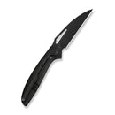 WEKNIFE Tiercel Flipper & Thumb Hole Knife Black Titanium Handle (3.24" Black Stonewashed CPM MagnaCut Blade) WE26021-1 - We Knife