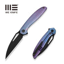 WEKNIFE Tiercel Flipper & Thumb Hole Knife Blue / Purple Titanium Handle (3.24" Black Stonewashed CPM MagnaCut Blade) WE26021-3 - We Knife