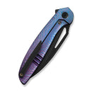 WEKNIFE Tiercel Flipper & Thumb Hole Knife Blue / Purple Titanium Handle (3.24" Black Stonewashed CPM MagnaCut Blade) WE26021-3 - We Knife