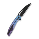 WEKNIFE Tiercel Flipper & Thumb Hole Knife Blue / Purple Titanium Handle (3.24" Black Stonewashed CPM MagnaCut Blade) WE26021-3 - We Knife