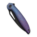 WEKNIFE Tiercel Flipper & Thumb Hole Knife Blue / Purple Titanium Handle (3.24" Black Stonewashed CPM MagnaCut Blade) WE26021-3 - We Knife