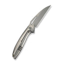WEKNIFE Tiercel Flipper & Thumb Hole Knife Gray Titanium Handle (3.24" Stonewashed CPM MagnaCut Blade) WE26021-2 - We Knife