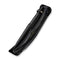 WEKNIFE Tighe Down Flipper & Thumb Stud & Button Lock Knife Black Titanium Integral Handle With Black & Yellow Carbon Fiber Inlay (4" Black Stonewashed Bohler M390 Blade, Tanto) WE24054B - 1