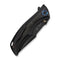 WEKNIFE Tighe Down Flipper & Thumb Stud & Button Lock Knife Black Titanium Integral Handle With Black & Yellow Carbon Fiber Inlay (4" Black Stonewashed Bohler M390 Blade, Tanto) WE24054B - 1