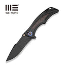 WEKNIFE Tighe Down Flipper & Thumb Stud & Button Lock Knife Black Titanium Integral Handle With Layered G10 and Rose Pattern Carbon Fiber Inlay (4" Black Stonewashed Bohler M390 Blade) WE24054 Sample2