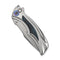 WEKNIFE Tighe Down Flipper & Thumb Stud & Button Lock Knife Gray Titanium Integral Handle With Black & Blue Carbon Fiber Inlay (4" Stonewashed Bohler M390 Blade, Drop Point) WE24054 - 1