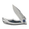 WEKNIFE Tighe Down Flipper & Thumb Stud & Button Lock Knife Gray Titanium Integral Handle With Black & Blue Carbon Fiber Inlay (4" Stonewashed Bohler M390 Blade, Drop Point) WE24054 - 1