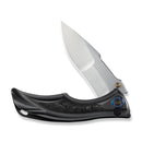 WEKNIFE Tighe Down Flipper & Thumb Stud & Button Lock Knife Polished Gray Orange Peel Textured Titanium Integral Handle With Rose Carbon Fiber Inlay (4" Hand Rubbed Satin Bohler M390 Blade, Drop Point) WE24054 - 2