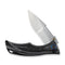 WEKNIFE Tighe Down Flipper & Thumb Stud & Button Lock Knife Polished Gray Orange Peel Textured Titanium Integral Handle With Rose Carbon Fiber Inlay (4" Hand Rubbed Satin Bohler M390 Blade, Drop Point) WE24054 - 2