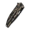 WEKNIFE Tracks Flipper Knife Desert Terrain Titanium Handle (3.88" Black Stonewashed Bevels, Black Brushed Flats Bohler M390 Blade) WE23059-3 - We Knife