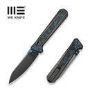 WEKNIFE Trion Thumb Stud & Crossbar Lock Knife Black Titanium With Black & Blue Carbon Fiber Inlay ( 3.78" Polished Gray Bohler M390 Blade) WE25069 Sample2 - We Knife