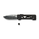 WEKNIFE Tyro Superlock Knife Black / Golden Titanium Handle (2.91" Hakkapella Damasteel Blade) WE24001 - DS1, With An Extra Pivot Screw