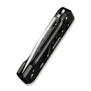 WEKNIFE Tyro Superlock Knife Black / Golden Titanium Handle (2.91" Hakkapella Damasteel Blade) WE24001 - DS1, With An Extra Pivot Screw