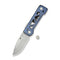 WEKNIFE Tyro Superlock Knife Blue Titanium Handle (2.91" Stonewashed CPM 20CV Blade) WE24001 - 4, With An Extra Pivot Screw