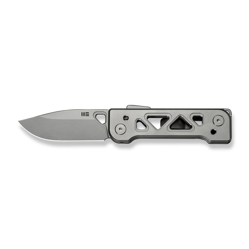 WEKNIFE Tyro Superlock Knife Gray Titanium Handle (2.91" Stonewashed CPM 20CV Blade) WE24001 - 2, With An Extra Pivot Screw