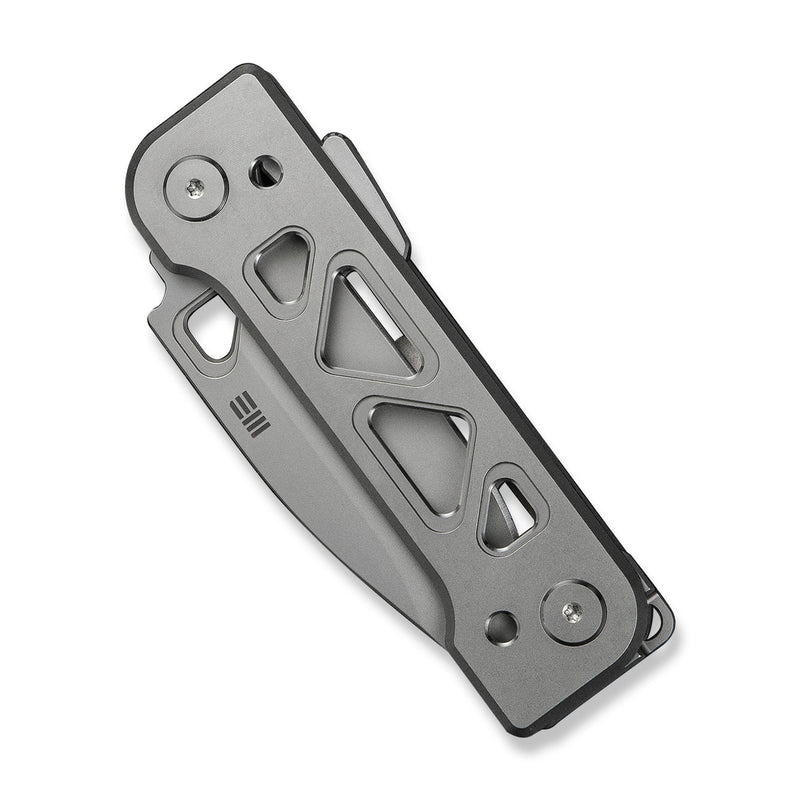 WEKNIFE Tyro Superlock Knife Gray Titanium Handle (2.91" Stonewashed CPM 20CV Blade) WE24001 - 2, With An Extra Pivot Screw