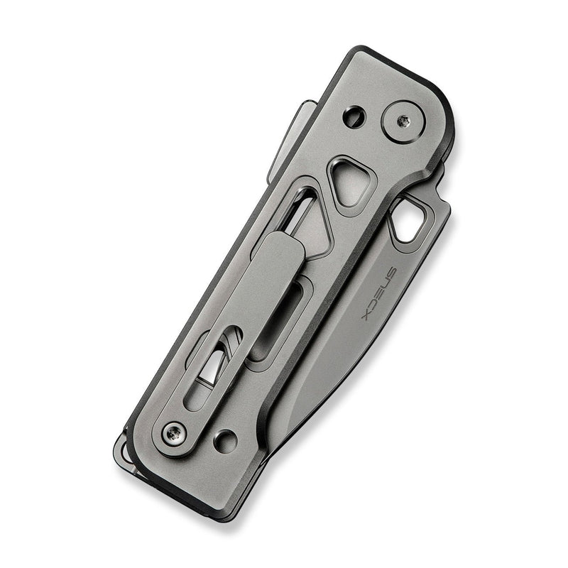 WEKNIFE Tyro Superlock Knife Gray Titanium Handle (2.91" Stonewashed CPM 20CV Blade) WE24001 - 2, With An Extra Pivot Screw