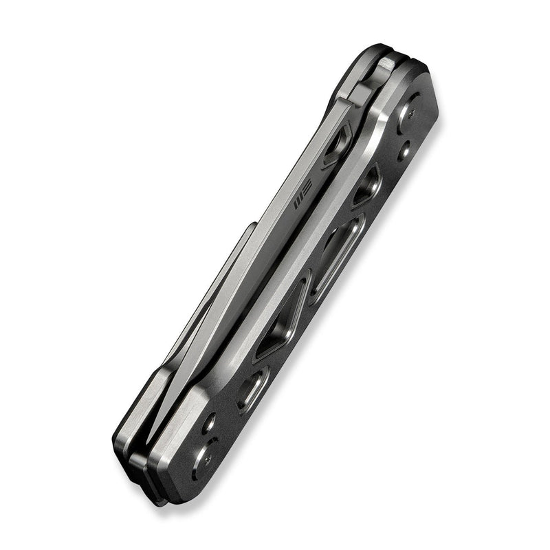 WEKNIFE Tyro Superlock Knife Gray Titanium Handle (2.91" Stonewashed CPM 20CV Blade) WE24001 - 2, With An Extra Pivot Screw