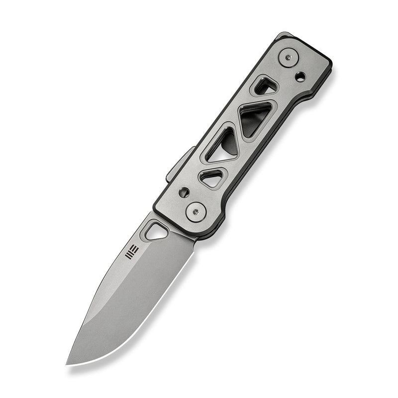 WEKNIFE Tyro Superlock Knife Gray Titanium Handle (2.91" Stonewashed CPM 20CV Blade) WE24001 - 2, With An Extra Pivot Screw