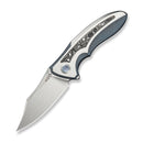 WEKNIFE VARG Flipper Knife Blue & Gray Titanium With Black & White Aluminum Foil Carbon Fiber Inlay (2.96" Hand Rubbed Satin Bohler M390 Blade) WE25074 Sample2 - We Knife