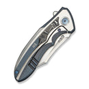 WEKNIFE VARG Flipper Knife Blue & Gray Titanium With Black & White Aluminum Foil Carbon Fiber Inlay (2.96" Hand Rubbed Satin Bohler M390 Blade) WE25074 Sample2 - We Knife