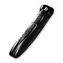 WEKNIFE VARG Flipper Knife Polished Gray Titanium Handle With Multi-Color Carbon Fiber Inlay (2.96" Fafnir Damasteel Blade) WE25074-DS1 - We Knife