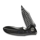WEKNIFE VARG Flipper Knife Polished Gray Titanium Handle With Multi-Color Carbon Fiber Inlay (2.96" Fafnir Damasteel Blade) WE25074-DS1 - We Knife