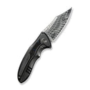 WEKNIFE VARG Flipper Knife Polished Gray Titanium Handle With Multi-Color Carbon Fiber Inlay (2.96" Fafnir Damasteel Blade) WE25074-DS1 - We Knife