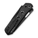 WEKNIFE Vision R2 Thumb Hole & Superlock Knife Black/Satin Titanium Handle (3.54" Black Stonewashed Bohler M390 Blade) WE26014B Sample1 - We Knife