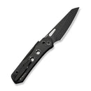WEKNIFE Vision R2 Thumb Hole & Superlock Knife Black/Satin Titanium Handle (3.54" Black Stonewashed Bohler M390 Blade) WE26014B Sample1 - We Knife