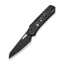 WEKNIFE Vision R2 Thumb Hole & Superlock Knife Black/Satin Titanium Handle (3.54" Black Stonewashed Bohler M390 Blade) WE26014B Sample1 - We Knife