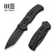WEKNIFE Zentron Flipper & Thumb Stud & Button Lock Knife Black Titanium Handle (3.48" Black Stonewashed Bohler M390 Blade) WE24094 - 1