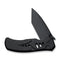 WEKNIFE Zentron Flipper & Thumb Stud & Button Lock Knife Black Titanium Handle (3.48" Black Stonewashed Bohler M390 Blade) WE24094 - 1