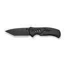 WEKNIFE Zentron Flipper & Thumb Stud & Button Lock Knife Black Titanium Handle (3.48" Black Stonewashed Bohler M390 Blade) WE24094 - 1