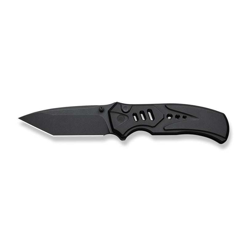 WEKNIFE Zentron Flipper & Thumb Stud & Button Lock Knife Black Titanium Handle (3.48" Black Stonewashed Bohler M390 Blade) WE24094 - 1
