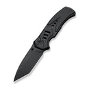 WEKNIFE Zentron Flipper & Thumb Stud & Button Lock Knife Black Titanium Handle (3.48" Black Stonewashed Bohler M390 Blade) WE24094 - 1