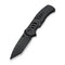 WEKNIFE Zentron Flipper & Thumb Stud & Button Lock Knife Black Titanium Handle (3.48" Black Stonewashed Bohler M390 Blade) WE24094 - 1