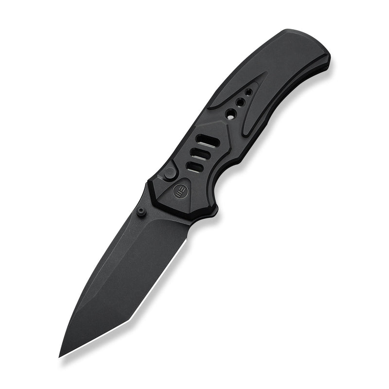 WEKNIFE Zentron Flipper & Thumb Stud & Button Lock Knife Black Titanium Handle (3.48" Black Stonewashed Bohler M390 Blade) WE24094 - 1