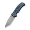 WEKNIFE Zentron Flipper & Thumb Stud & Button Lock Knife Blue Titanium Handle (3.48" Stonewashed Bohler M390 Blade) WE24094 - 4