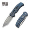WEKNIFE Zentron Flipper & Thumb Stud & Button Lock Knife Blue Titanium Handle (3.48" Stonewashed Bohler M390 Blade) WE24094 - 4