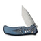 WEKNIFE Zentron Flipper & Thumb Stud & Button Lock Knife Blue Titanium Handle (3.48" Stonewashed Bohler M390 Blade) WE24094 - 4