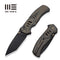 WEKNIFE Zentron Flipper & Thumb Stud & Button Lock Knife Bronze Titanium Handle (3.48" Black Stonewashed Bohler M390 Blade) WE24094 - 3