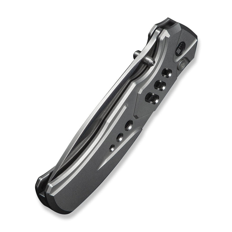 WEKNIFE Zentron Flipper & Thumb Stud & Button Lock Knife Gray Titanium Handle (3.48" Satin Finished Bohler M390 Blade) WE24094 - 2