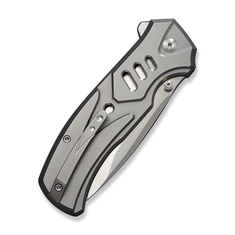 WEKNIFE Zentron Flipper & Thumb Stud & Button Lock Knife Gray Titanium Handle (3.48" Satin Finished Bohler M390 Blade) WE24094 - 2