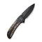 WEKNIFE Zizzit Flipper & Thumb Stud & Button Lock Knife Black Titanium Handle With Copper Foil Carbon Fiber Inlay (3.8" Black Stonewashed CPM 20CV Blade) WE23031-1